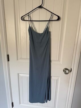 Wilfred Dusty Blue Midi Slit Dress with Tie Back